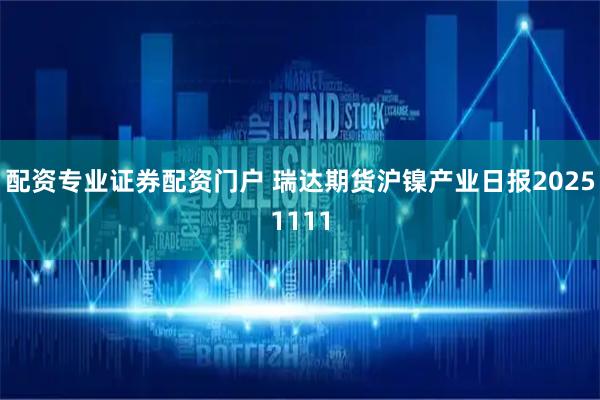 配资专业证券配资门户 瑞达期货沪镍产业日报20251111